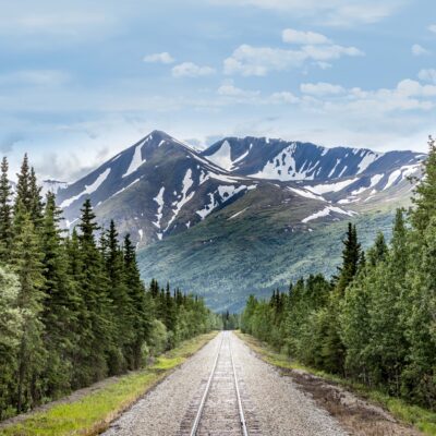 Alaska Railroad tracks to Denali National Park