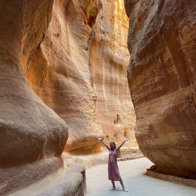 The author in Jordan's ancient city of Petra