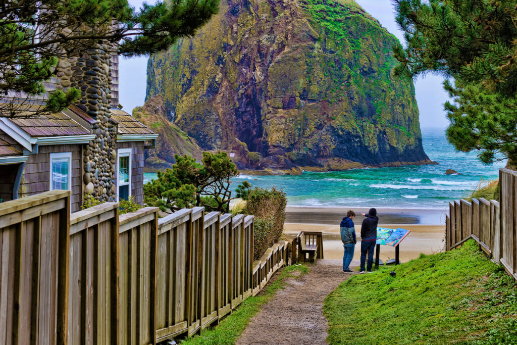 Cannon Beach with Haystack Rock in the distance