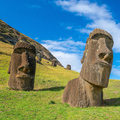 The ancient moai on Easter Island