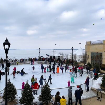 Ice skating during winter time in the Midwestern U.S.A.