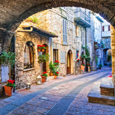 medieval streets of Italy's Umbria region