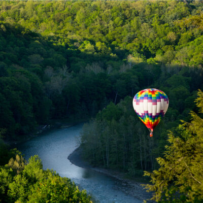 Hot air balloon, Letchworth State Park, New York.