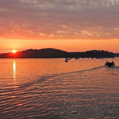 The Lake of the Ozarks Harbor Hop at sunset
