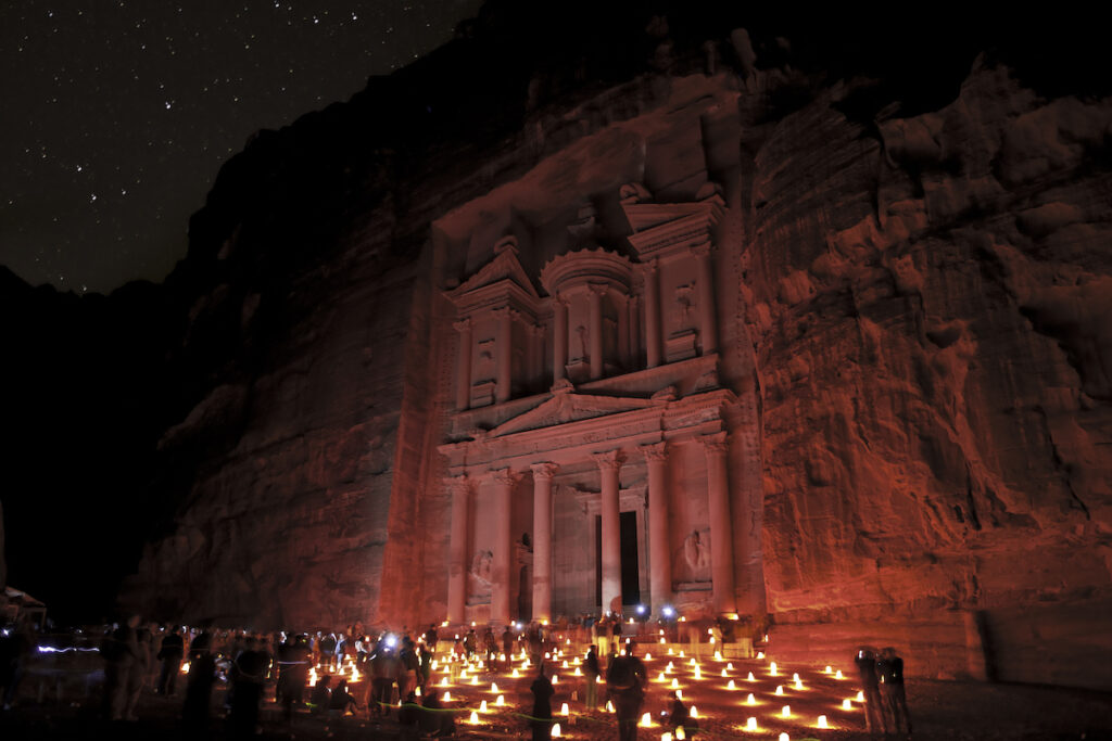 Treasury temple illuminated during Petra By Night