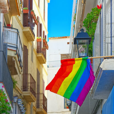 Rainbow flag in Spain.