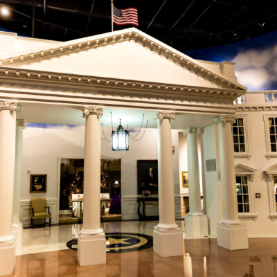 White House facade in George H.W. Bush Presidential Library and Museum