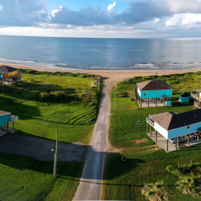 Beach houses in the Bolivar Peninsula.